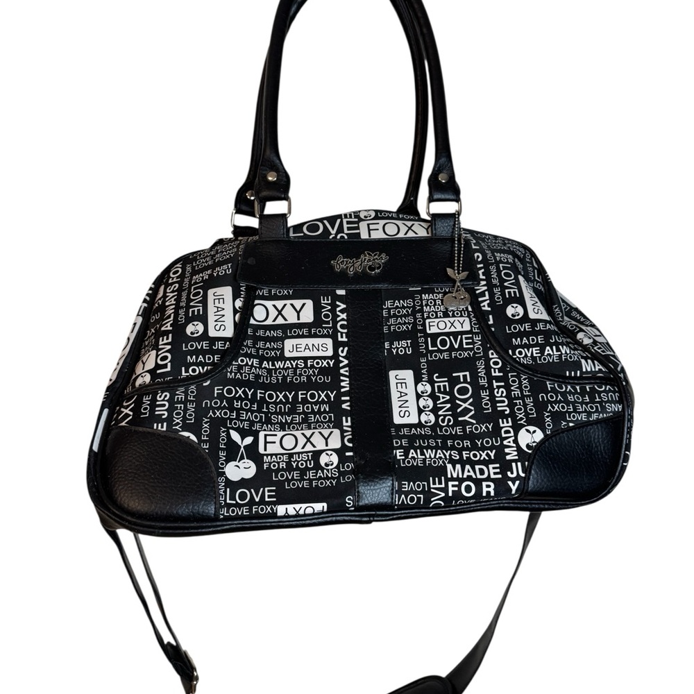 Black and White Graphic Shoulder Bag
